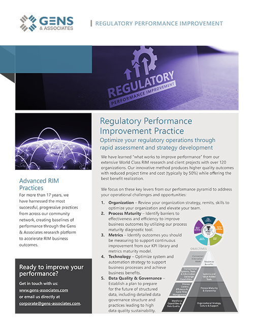 Gens & Associates - Regulatory Performance Improvement